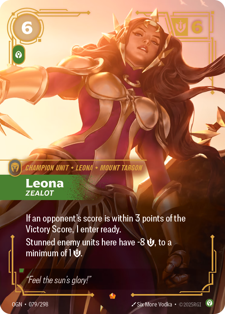 Leona, Zealot OGN-079/298 Riftbound card