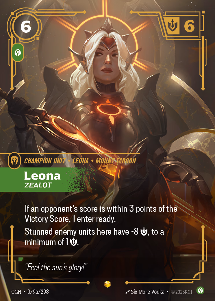 Leona, Zealot OGN-079a/298 Riftbound card