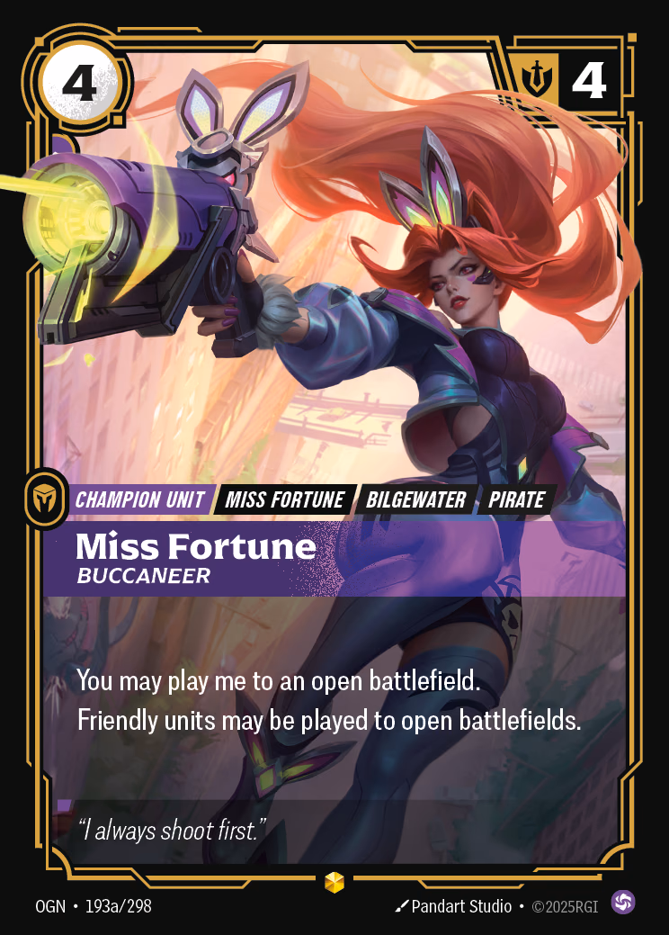 Miss Fortune, Buccaneer OGN-193a/298 Riftbound card