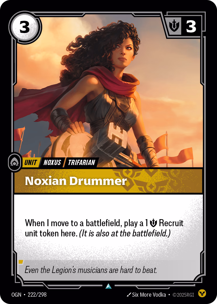 Noxian Drummer OGN-222/298 Riftbound card