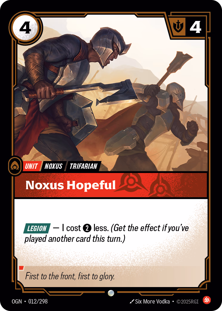 Noxus Hopeful OGN-012/298 Riftbound card