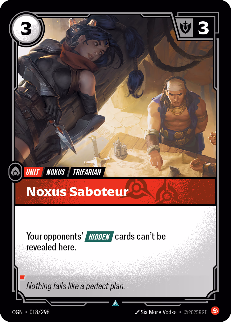 Noxus Saboteur OGN-018/298 Riftbound card