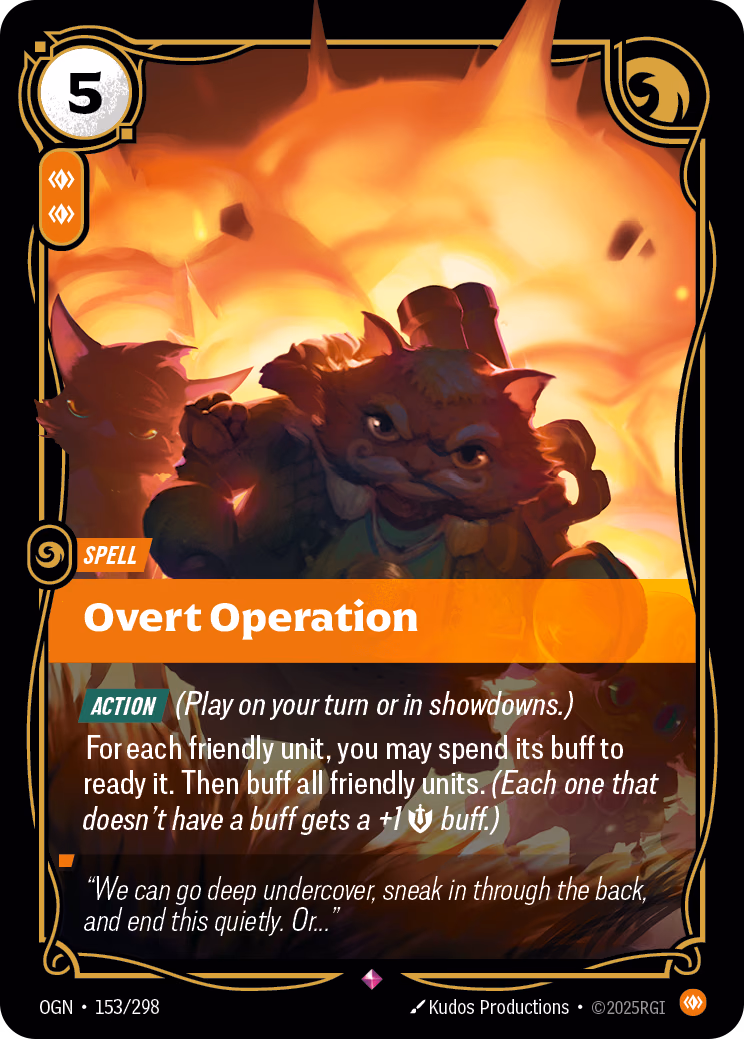 Overt Operation OGN-153/298 Riftbound card