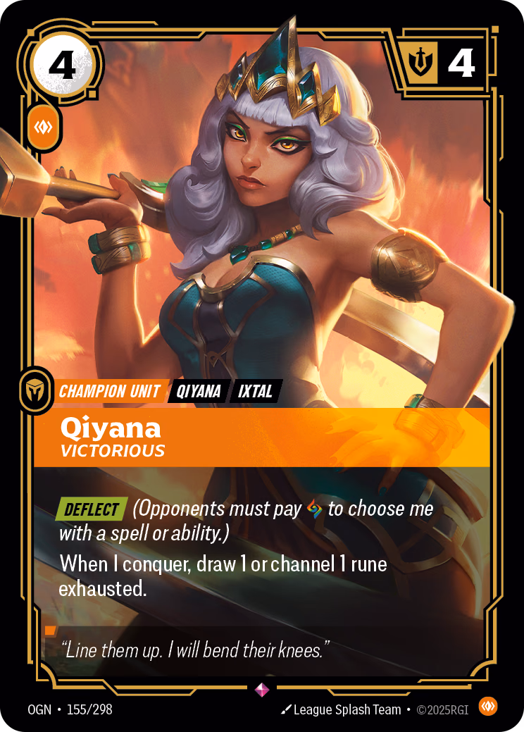 Qiyana, Victorious OGN-155/298 Riftbound card