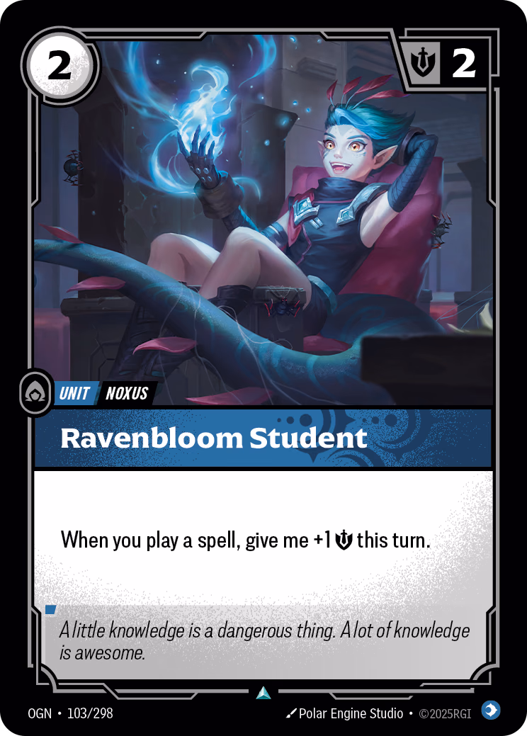Ravenbloom Student OGN-103/298 Riftbound card