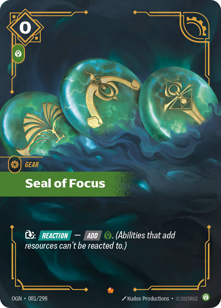 Seal of Focus OGN-081/298 Riftbound card