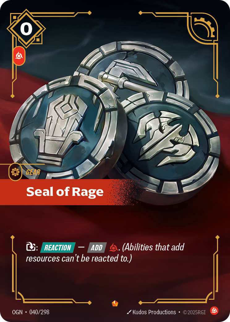 Seal of Rage OGN-040/298 Riftbound card
