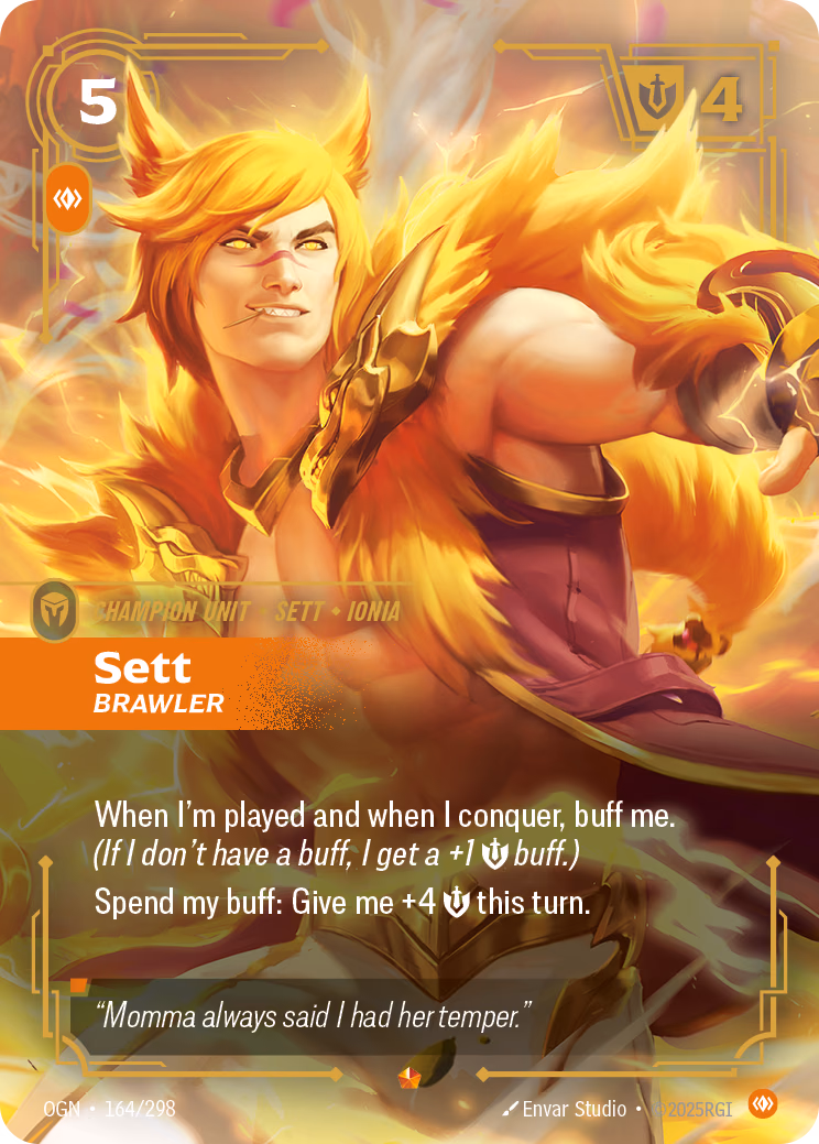 Sett, Brawler OGN-164/298 Riftbound card