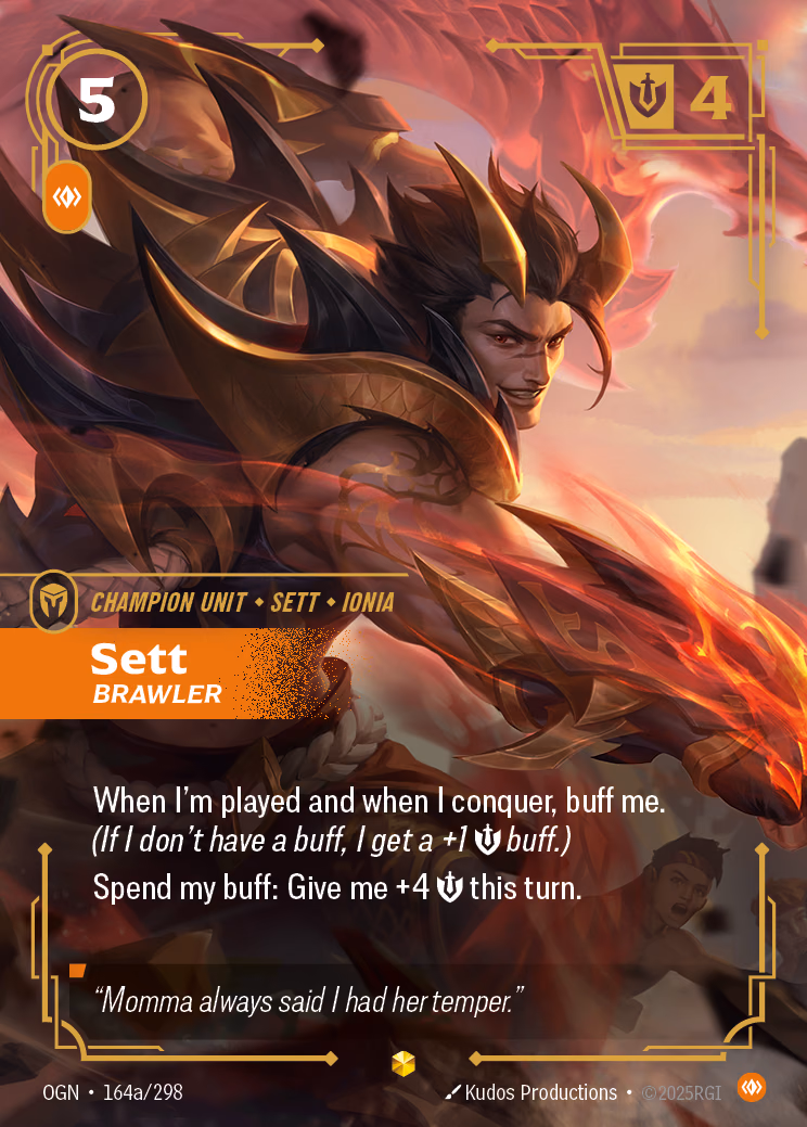 Sett, Brawler OGN-164a/298 Riftbound card