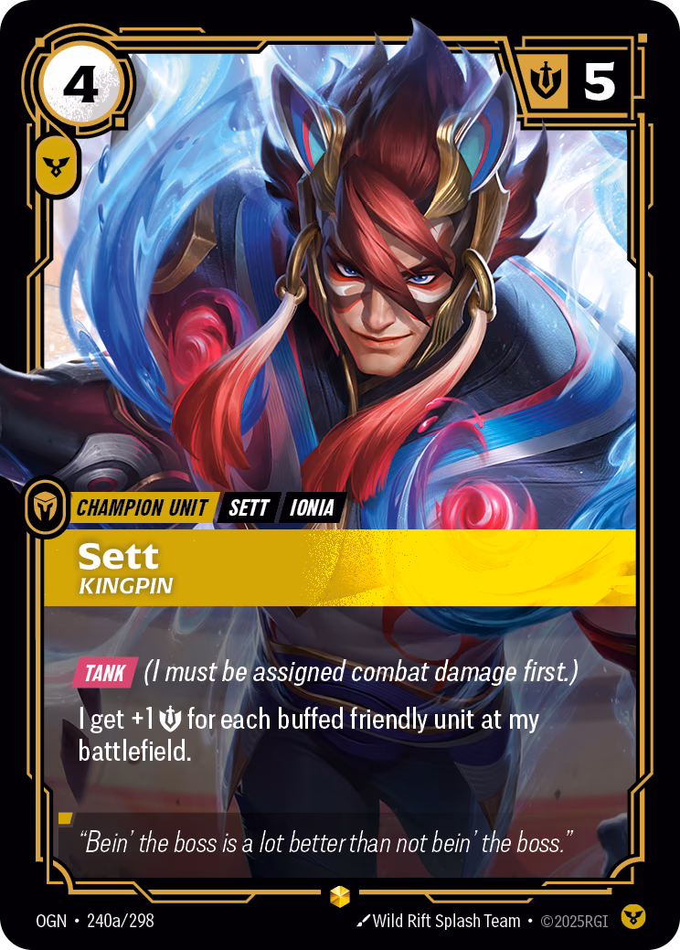 Sett, Kingpin OGN-240a/298 Riftbound card