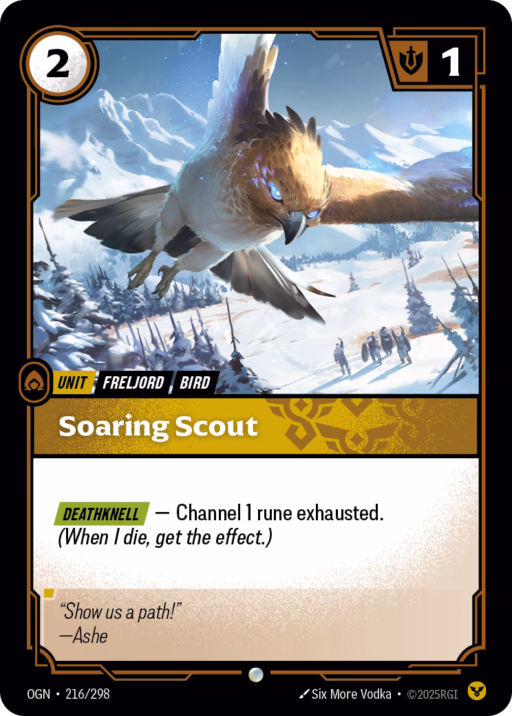 Soaring Scout OGN-216/298 Riftbound card