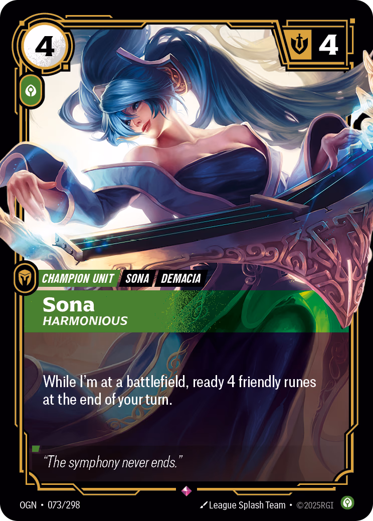Sona, Harmonious OGN-073/298 Riftbound card