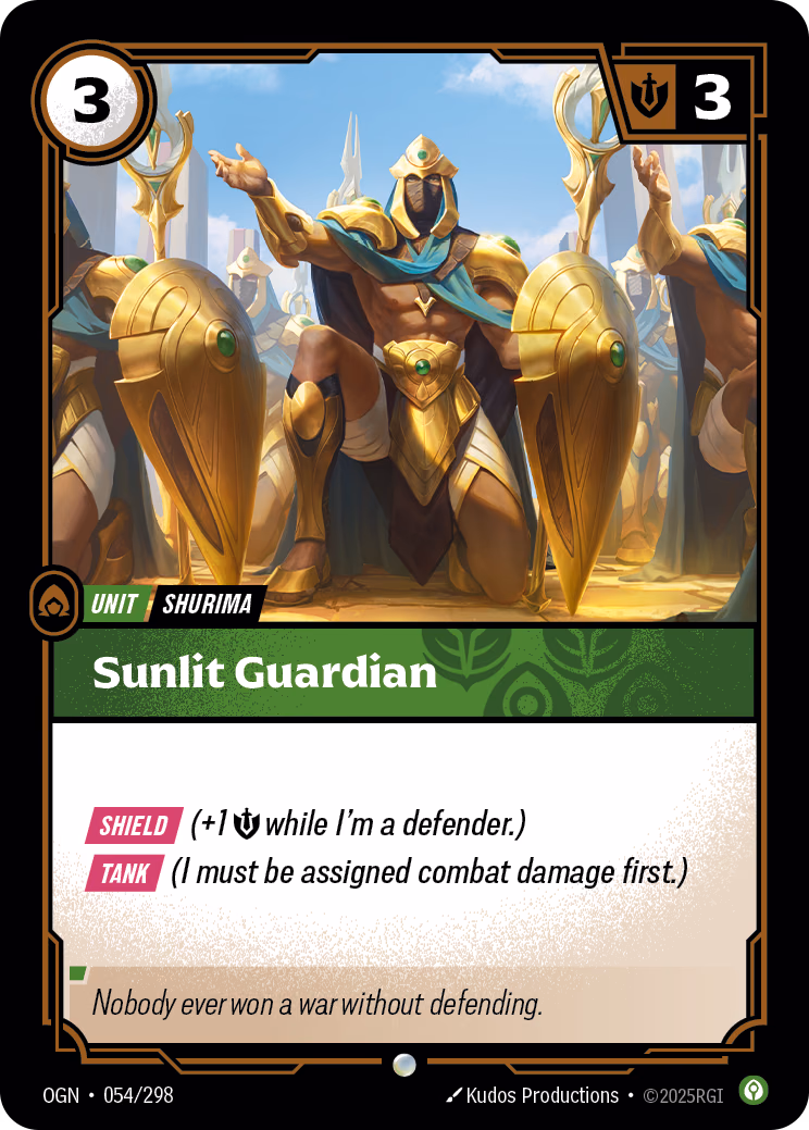 Sunlit Guardian OGN-054/298 Riftbound card