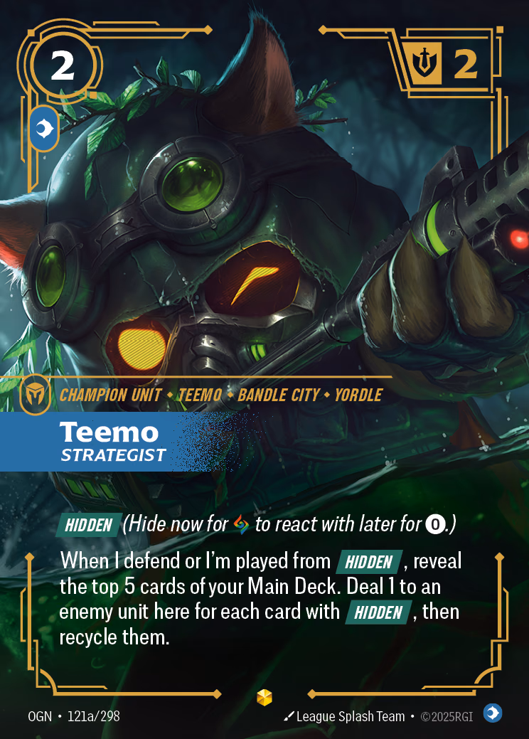 Teemo OGN-121a/298 Riftbound card