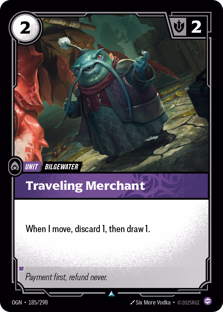 Traveling Merchant OGN-185/298 Riftbound card