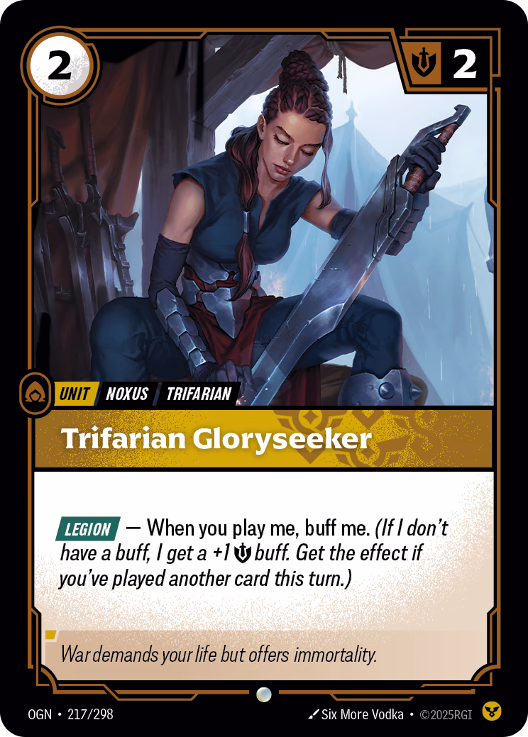 Trifarian Gloryseeker OGN-217/298 Riftbound card
