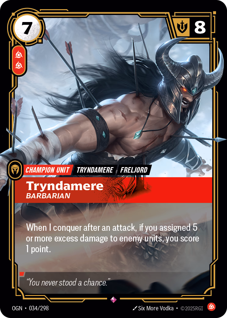 Tryndamere, Barbarian OGN-034/298 Riftbound card