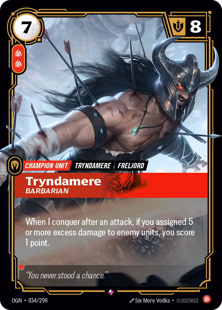 Tryndamere OGN-034/298 Riftbound card