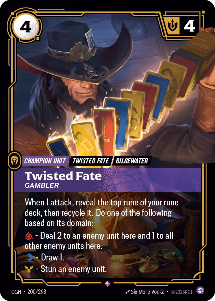 Twisted Fate, Gambler OGN-200/298 Riftbound card
