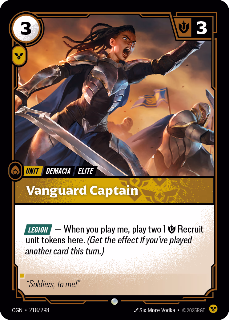 Vanguard Captain OGN-218/298 Riftbound card