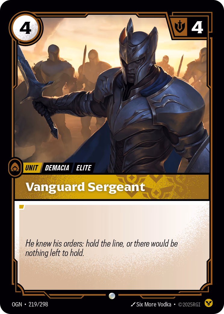 Vanguard Sergeant OGN-219/298 Riftbound card