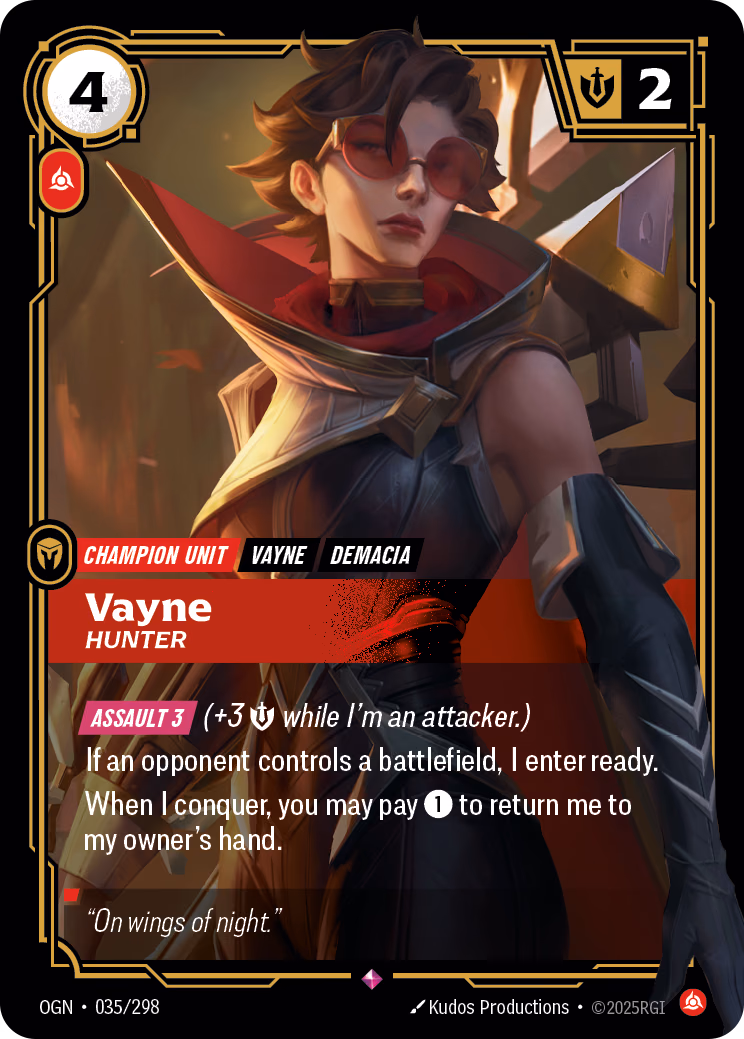 Vayne, Hunter OGN-035/298 Riftbound card