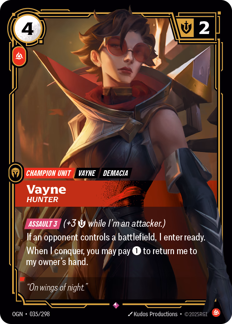 Vayne OGN-035/298 Riftbound card