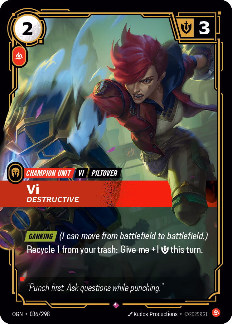 Vi, Destructive OGN-036/298 Riftbound card