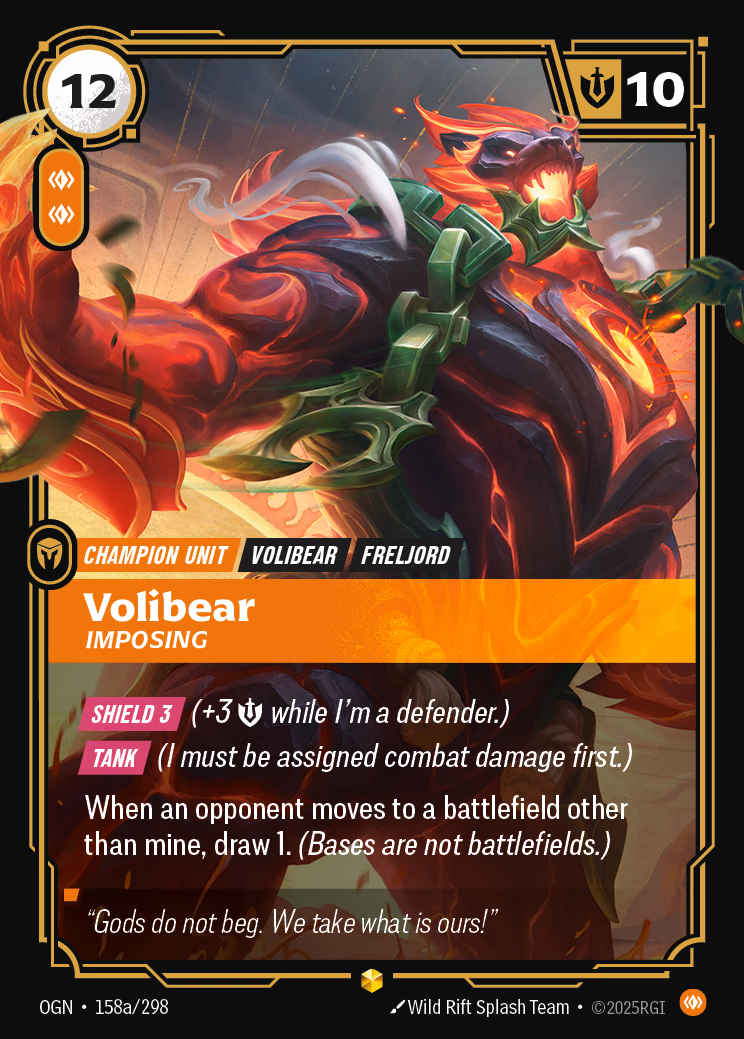 Volibear, Imposing OGN-158a/298 Riftbound card