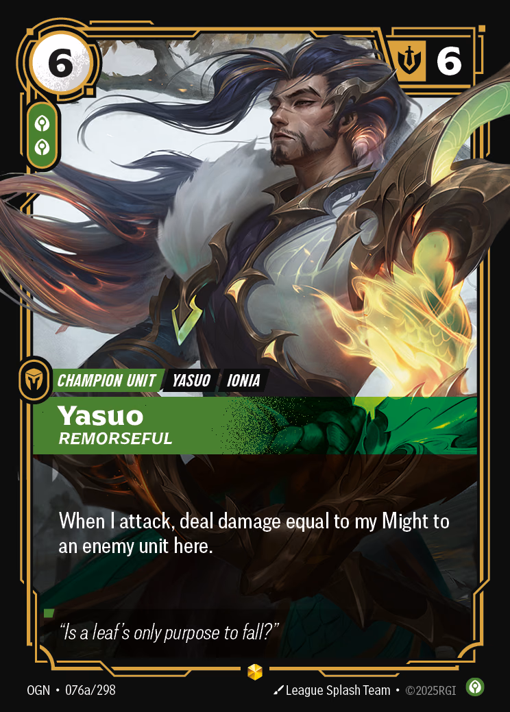Yasuo OGN-076a/298 Riftbound card