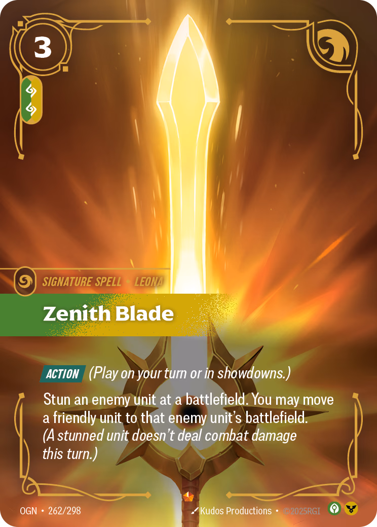 Zenith Blade OGN-262/298 Riftbound card