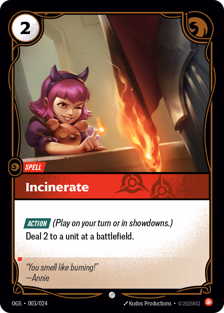 Incinerate OGS-003/024 Riftbound card