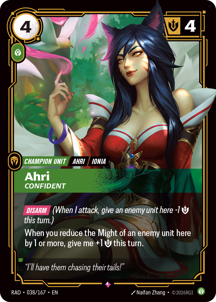 Ahri RAD-038/167 Riftbound card