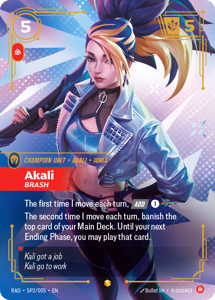 Akali RAD-SP2/005 Riftbound card