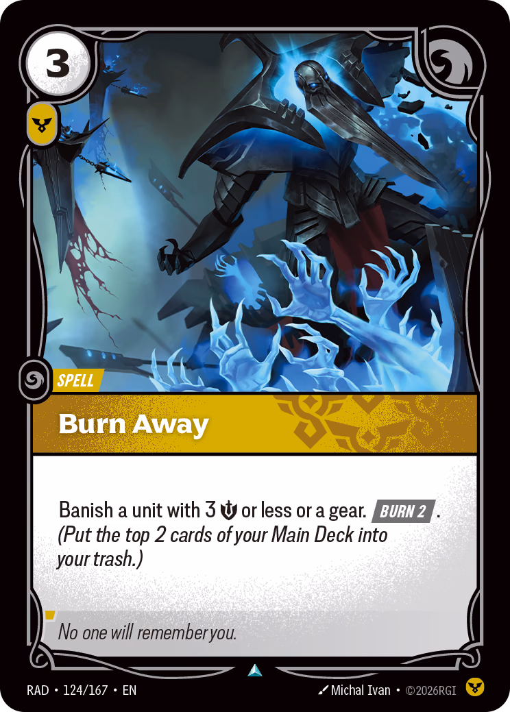 Burn Away RAD-124/167 Riftbound card