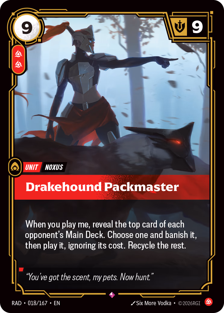 Drakehound Packmaster RAD-018/167 Riftbound card