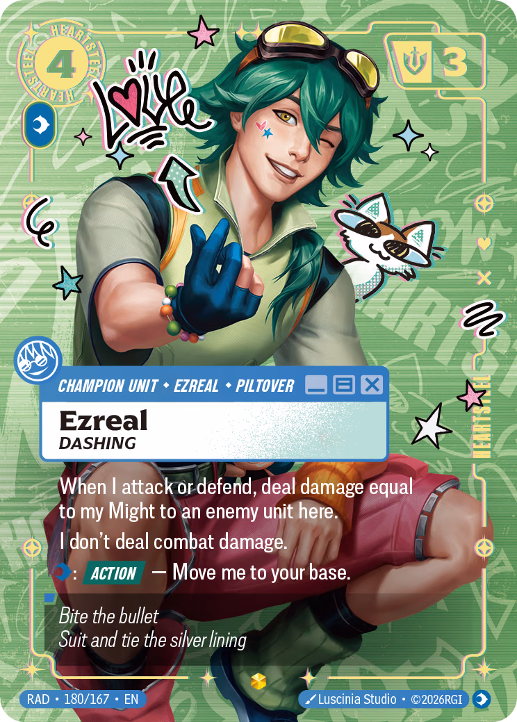 Ezreal (Overnumbered) RAD-180/167 Riftbound card