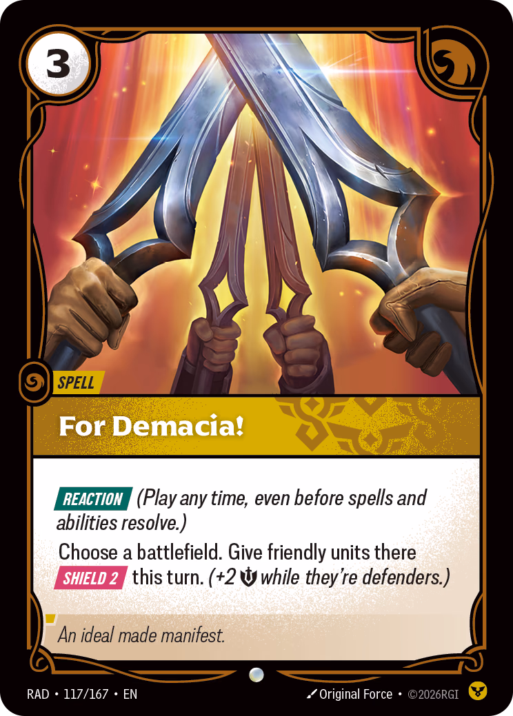 For Demacia! RAD-117/167 Riftbound card