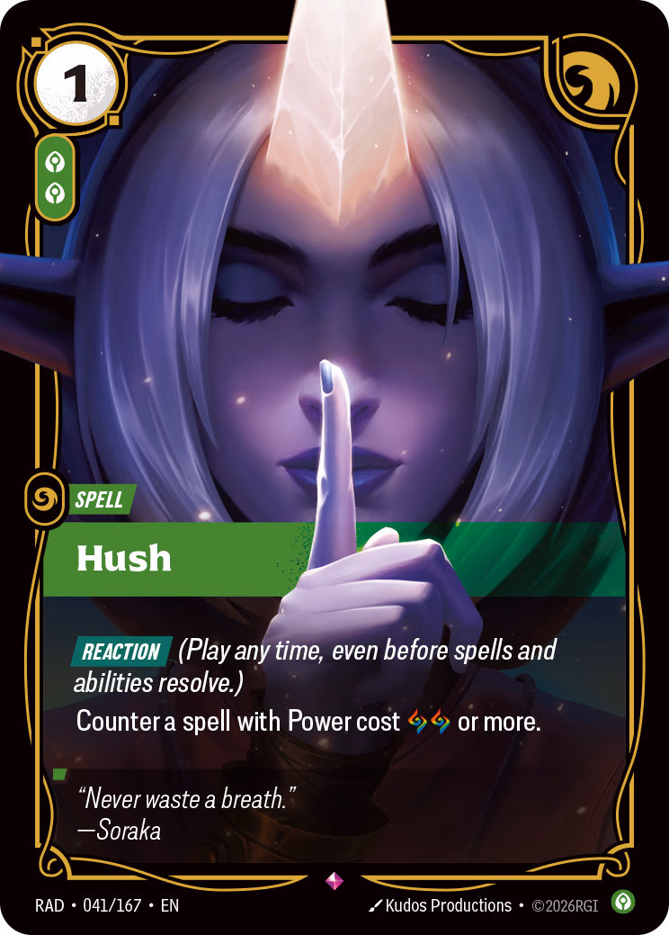 Hush RAD-041/167 Riftbound card