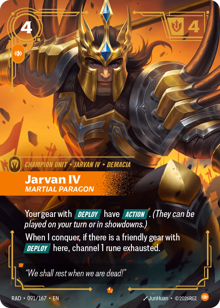 Jarvan IV RAD-091/167 Riftbound card