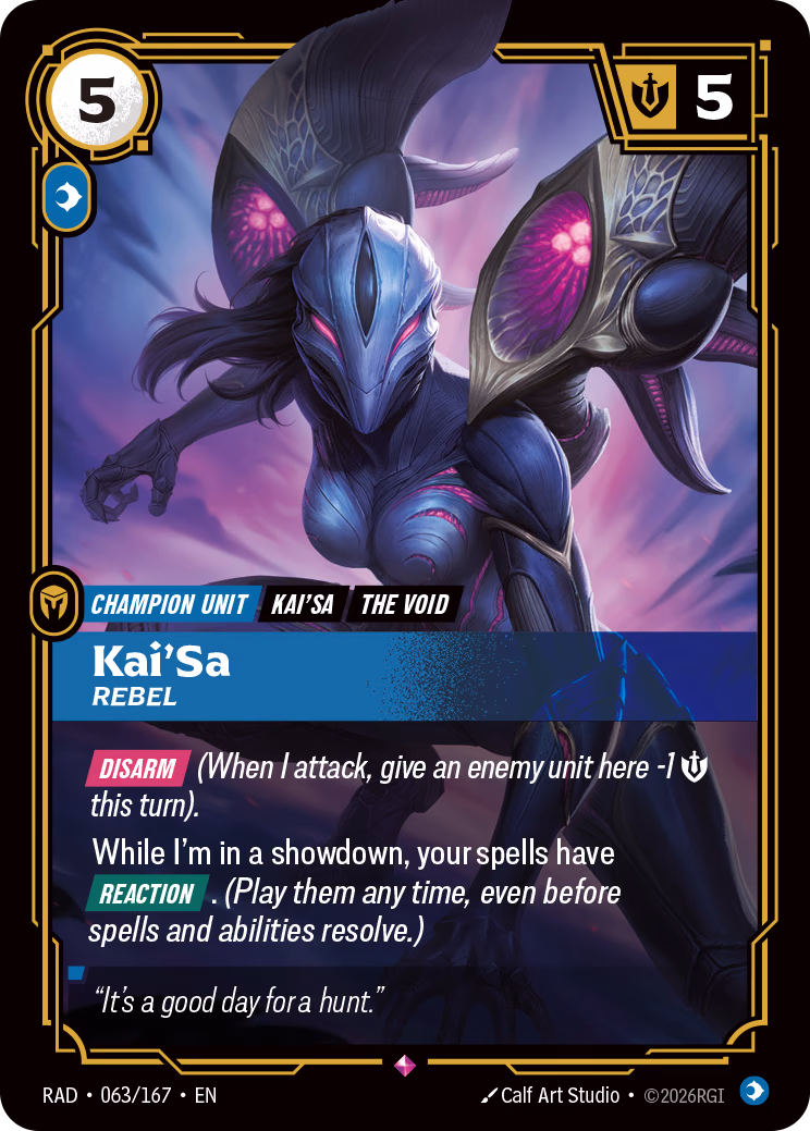 Kai'Sa RAD-063/167 Riftbound card