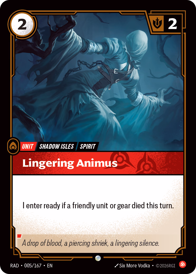 Lingering Animus RAD-005/167 Riftbound card