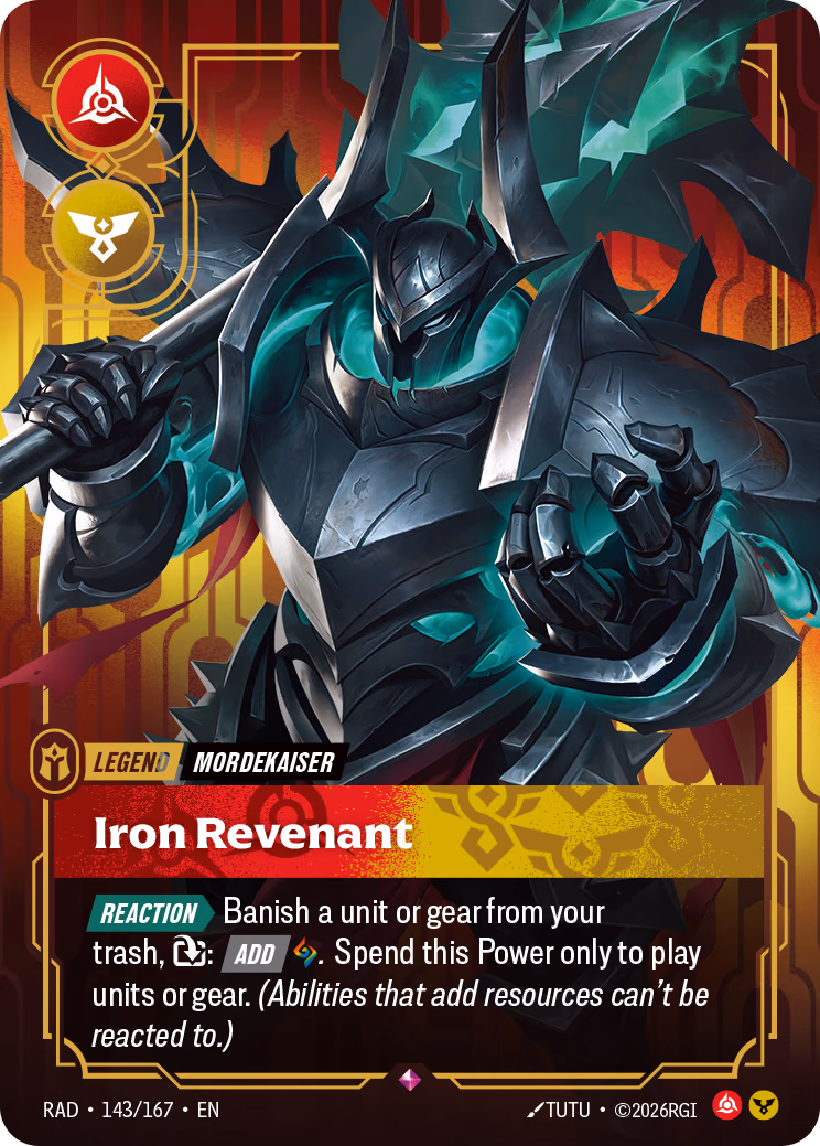 Mordekaiser, Iron Revenant RAD-143/167 Riftbound card