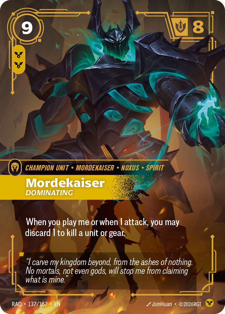 Mordekaiser RAD-137/167 Riftbound card
