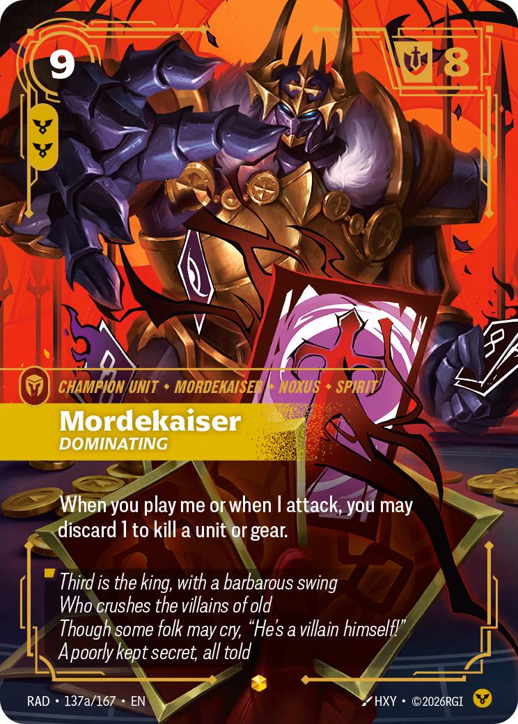 Mordekaiser (Alt Art) RAD-137a/167 Riftbound card