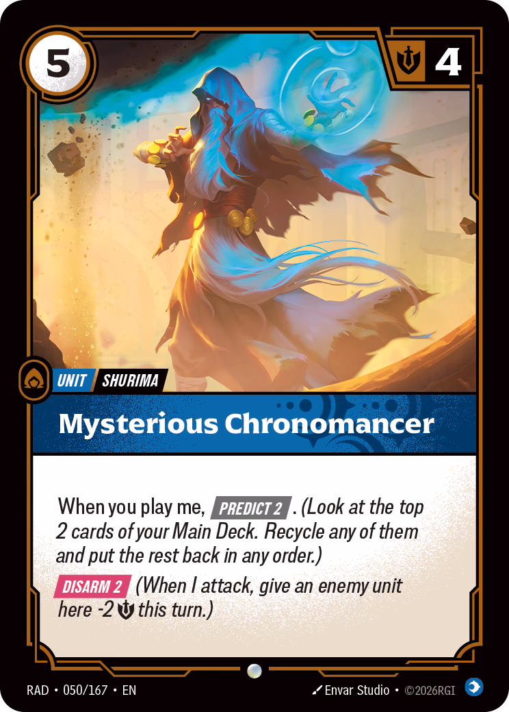 Mysterious Chronomancer RAD-050/167 Riftbound card