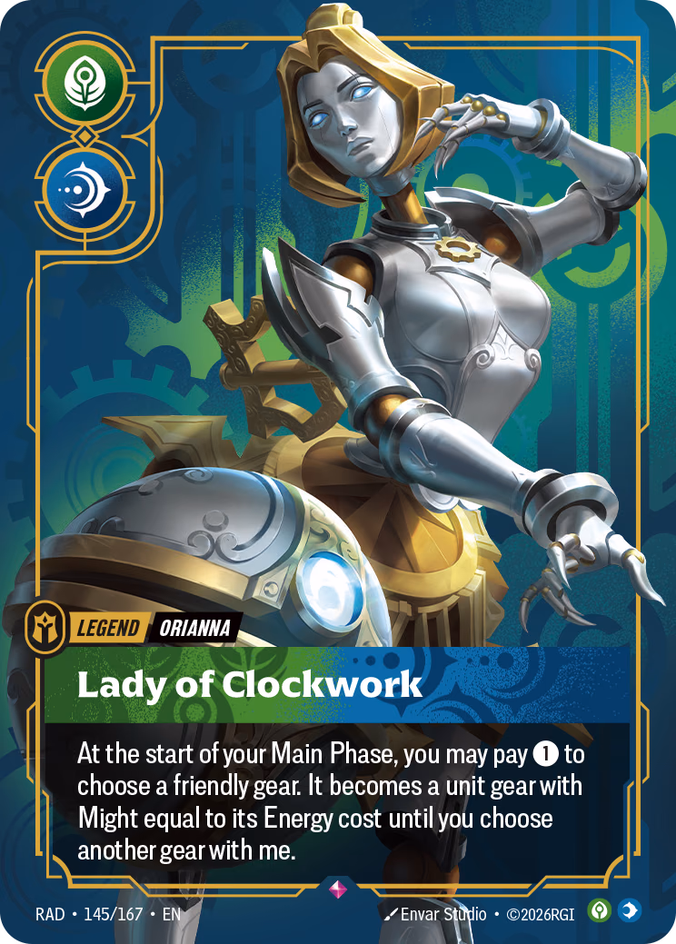 Orianna, Lady of Clockwork RAD-145/167 Riftbound card