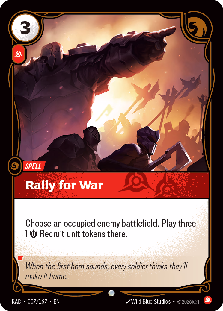 Rally for War RAD-007/167 Riftbound card