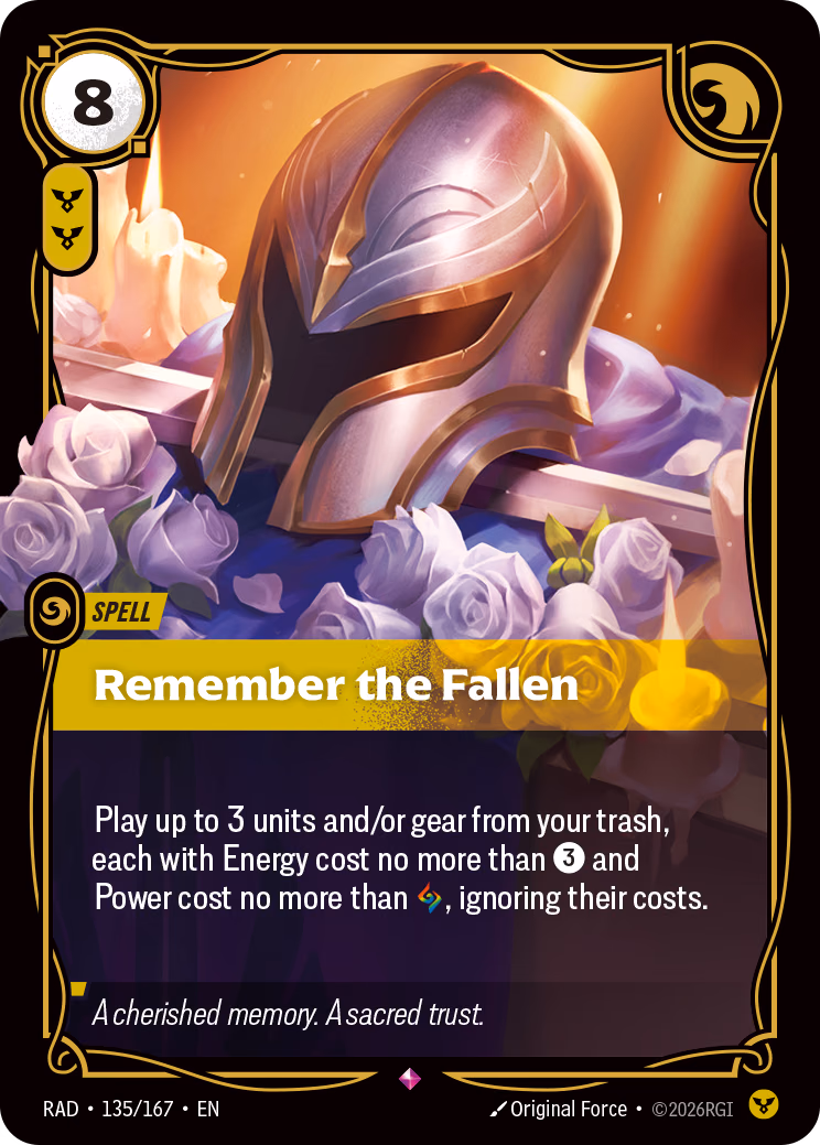 Remember the Fallen RAD-135/167 Riftbound card