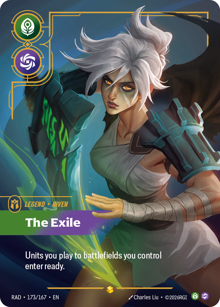 Riven, The Exile (Overnumbered) RAD-173/167 Riftbound card